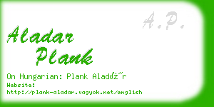 aladar plank business card